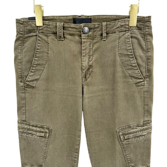 Vince Dark Army Green Utility Cargo Pockets Mid Rise Slim Skinny Pants - Picture 5 of 10